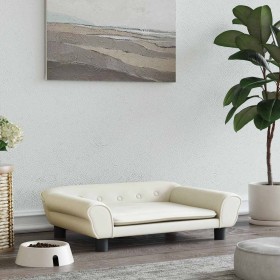 Cama para perros de terciopelo crema 70x48x22 cm en Camas para perros | Comprar online en Foru.es