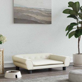 Cama para perros de terciopelo crema 70x48x22 cm en Camas para perros | Comprar online en Foru.es