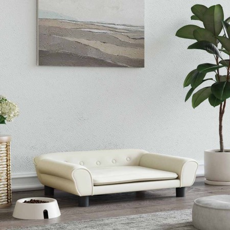 Cama para perros de terciopelo crema 70x48x22 cm en Camas para perros | Comprar online en Foru.es