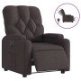 Sillón reclinable eléctrico tela marrón oscuro en Sillones | Comprar online en Foru.es