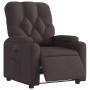 Sillón reclinable eléctrico tela marrón oscuro en Sillones | Comprar online en Foru.es
