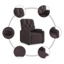 Sillón reclinable eléctrico tela marrón oscuro en Sillones | Comprar online en Foru.es