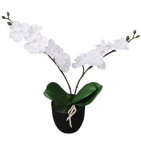 Planta artificial orquídea con macetero 30 cm blanca de , Flora artificial - Ref: Foro24-244420, Precio: 15,34 €, Descuento: %