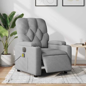 Sillón reclinable de masaje eléctrico tela gris claro en Sillones | Comprar online en Foru.es