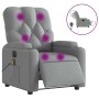 Sillón reclinable de masaje eléctrico tela gris claro en Sillones | Comprar online en Foru.es