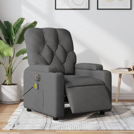 Sillón reclinable de masaje eléctrico tela gris oscuro en Sillones | Comprar online en Foru.es