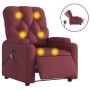 Sillón de masaje reclinable eléctrico tela rojo tinto en Sillones | Comprar online en Foru.es