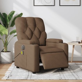 Sillón reclinable de masaje eléctrico tela marrón en Sillones | Comprar online en Foru.es