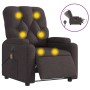 Sillón reclinable de masaje eléctrico tela marrón oscuro en Sillones | Comprar online en Foru.es