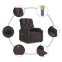 Sillón reclinable de masaje eléctrico tela marrón oscuro en Sillones | Comprar online en Foru.es