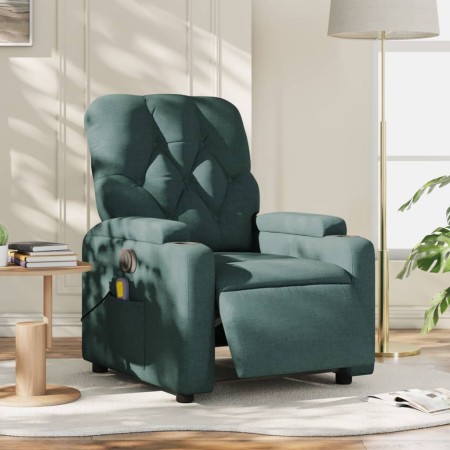 Sillón reclinable de masaje eléctrico tela verde oscuro en Sillones | Comprar online en Foru.es