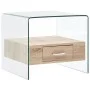 Mesa de centro con cajón vidrio templado 50x50x45 cm de , Mesas de centro - Ref: Foro24-284724, Precio: 184,07 €, Descuento: %