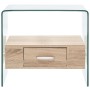 Mesa de centro con cajón vidrio templado 50x50x45 cm de , Mesas de centro - Ref: Foro24-284724, Precio: 187,45 €, Descuento: %