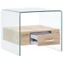 Mesa de centro con cajón vidrio templado 50x50x45 cm de , Mesas de centro - Ref: Foro24-284724, Precio: 184,07 €, Descuento: %