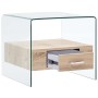 Mesa de centro con cajón vidrio templado 50x50x45 cm de , Mesas de centro - Ref: Foro24-284724, Precio: 187,45 €, Descuento: %