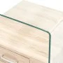 Mesa de centro con cajón vidrio templado 50x50x45 cm de , Mesas de centro - Ref: Foro24-284724, Precio: 184,07 €, Descuento: %