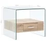 Mesa de centro con cajón vidrio templado 50x50x45 cm de , Mesas de centro - Ref: Foro24-284724, Precio: 184,07 €, Descuento: %