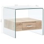 Mesa de centro con cajón vidrio templado 50x50x45 cm de , Mesas de centro - Ref: Foro24-284724, Precio: 187,45 €, Descuento: %