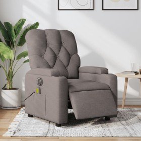 Sillón reclinable de masaje eléctrico tela gris taupe en Sillones | Comprar online en Foru.es