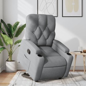 Sillón reclinable elevable de tela gris claro en Sillones | Comprar online en Foru.es