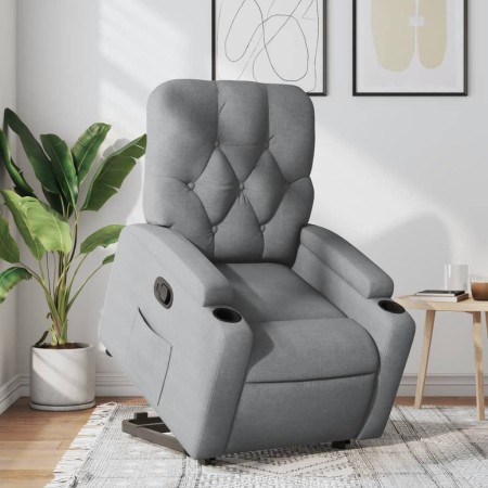 Sillón reclinable elevable de tela gris claro en Sillones | Comprar online en Foru.es