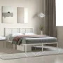 Metal bed frame with white headboard 150x200 cm by , Beds and slatted bases - Ref: Foro24-372230, Price: 99,01 €, Discount: %