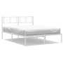 Estructura de cama de metal con cabecero blanca 150x200 cm de , Camas y somieres - Ref: Foro24-372230, Precio: 100,59 €, Desc...