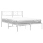 Estructura de cama de metal con cabecero blanca 150x200 cm de , Camas y somieres - Ref: Foro24-372230, Precio: 100,59 €, Desc...