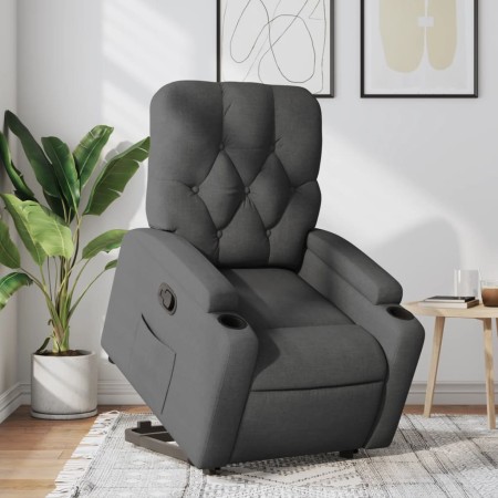 Sillón reclinable elevable de tela gris oscuro en Sillones | Comprar online en Foru.es