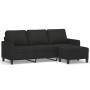 Sofá de 3 plazas con taburete de tela negro 180 cm de , Sofás - Ref: Foro24-3201041, Precio: 370,87 €, Descuento: %