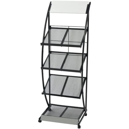 Revistero 47x40x134 cm blanco y negro A4 de vidaXL, Revisteros - Ref: Foro24-30099, Precio: 128,83 €, Descuento: %