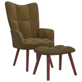 Sillón de relax con taburete terciopelo marrón de , Sillones - Ref: Foro24-328070, Precio: 155,94 €, Descuento: %