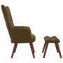 Sillón de relax con taburete terciopelo marrón de , Sillones - Ref: Foro24-328070, Precio: 151,53 €, Descuento: %