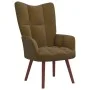 Sillón de relax con taburete terciopelo marrón de , Sillones - Ref: Foro24-328070, Precio: 155,94 €, Descuento: %