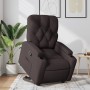 Sillón reclinable elevable tela marrón oscuro en Sillones | Comprar online en Foru.es