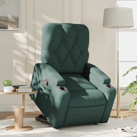 Sillón reclinable elevable tela verde oscuro en Sillones | Comprar online en Foru.es