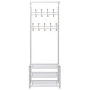 Perchero de ropa con repisa para zapatos 68x32x182,5 cm blanco de vidaXL, Percheros para sombreros y abrigos - Ref: Foro24-24...