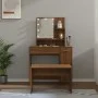 Juego de tocador con LED madera contrachapada roble marrón de , Tocadores para dormitorios - Ref: Foro24-3114122, Precio: 116...