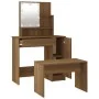 Juego de tocador con LED madera contrachapada roble marrón de , Tocadores para dormitorios - Ref: Foro24-3114122, Precio: 116...