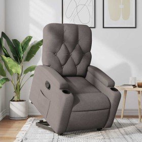 Sillón reclinable elevable tela gris taupe en Sillones | Comprar online en Foru.es