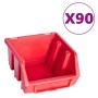 Kit de cajas de almacenaje 96 pzas paneles de pared rojo negro de , Armarios para herramientas - Ref: Foro24-150806, Precio: ...