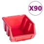 Kit de cajas de almacenaje 96 pzas paneles de pared rojo negro de , Armarios para herramientas - Ref: Foro24-150806, Precio: ...