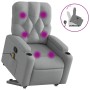 Sillón de masaje reclinable de pie de tela gris claro en Sillones | Comprar online en Foru.es