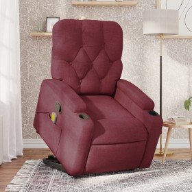 Sillón reclinable de masaje elevable tela rojo tinto en Sillones | Comprar online en Foru.es