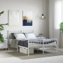 Estructura cama metal con cabecero y estribo blanco 150x200 cm de , Camas y somieres - Ref: Foro24-355532, Precio: 123,55 €, ...