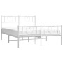 Estructura cama metal con cabecero y estribo blanco 150x200 cm de , Camas y somieres - Ref: Foro24-355532, Precio: 123,55 €, ...