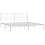 Estructura de cama de metal con cabecero blanco 193x203 cm de , Camas y somieres - Ref: Foro24-355518, Precio: 107,61 €, Desc...