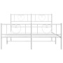 Estructura cama metal con cabecero y estribo blanco 150x200 cm de , Camas y somieres - Ref: Foro24-355532, Precio: 123,55 €, ...