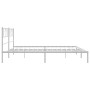Estructura de cama de metal con cabecero blanco 193x203 cm de , Camas y somieres - Ref: Foro24-355518, Precio: 107,61 €, Desc...