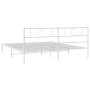Estructura de cama de metal con cabecero blanco 193x203 cm de , Camas y somieres - Ref: Foro24-355518, Precio: 107,61 €, Desc...